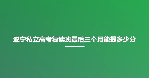遂宁私立高考复读班最后三个月能提多少分