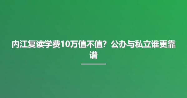 内江复读学费10万值不值?公办与私立谁更靠谱